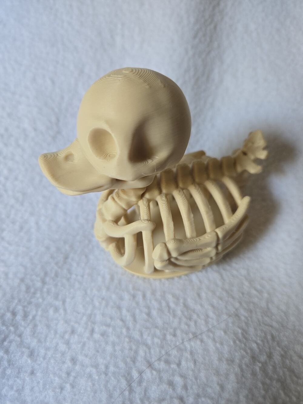 Halloween Mini Skeleton Duck Decoration - Bone Colored 3D Print - Spooky 3 in